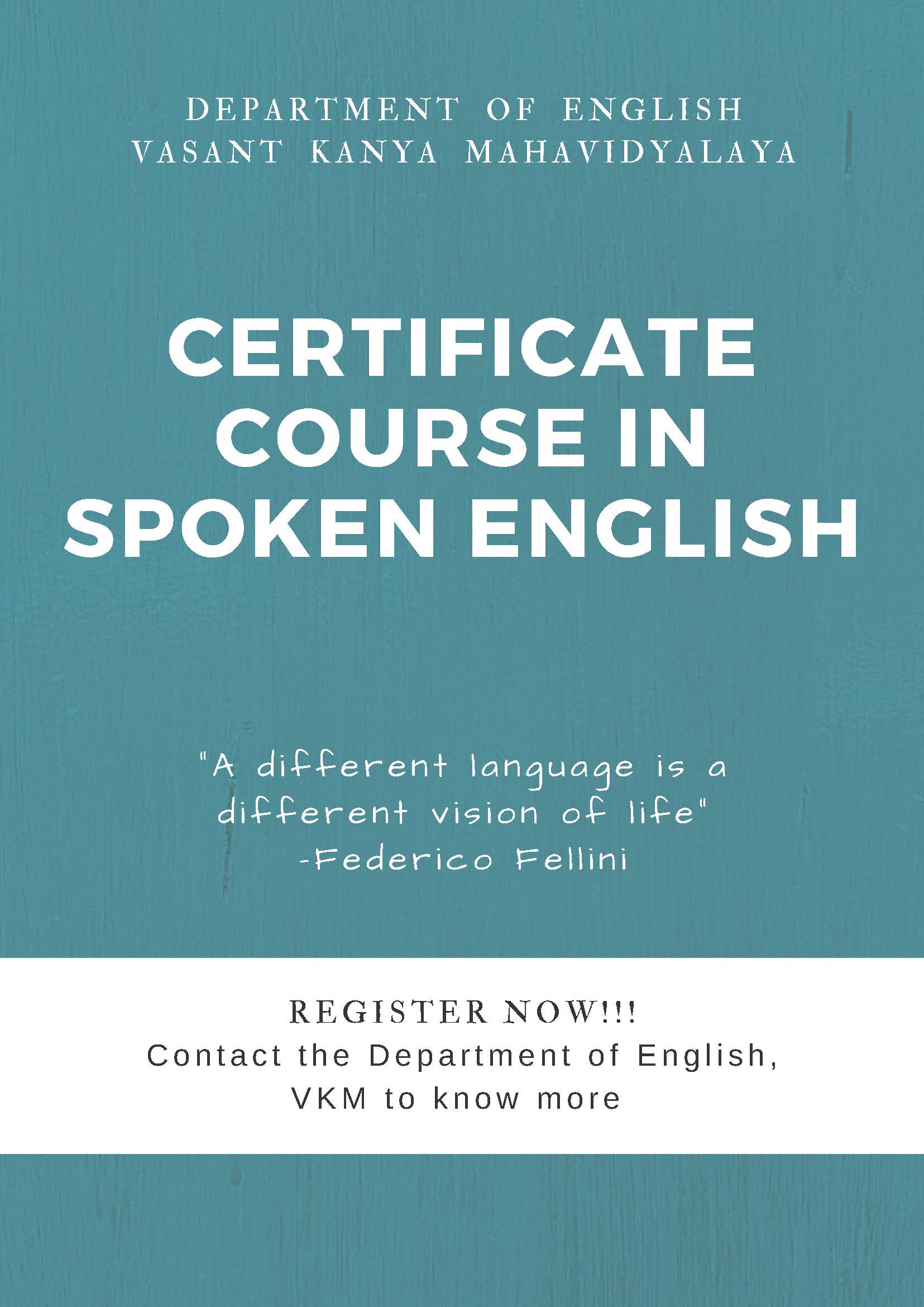 2022-23 Certificate Course in Spoken English